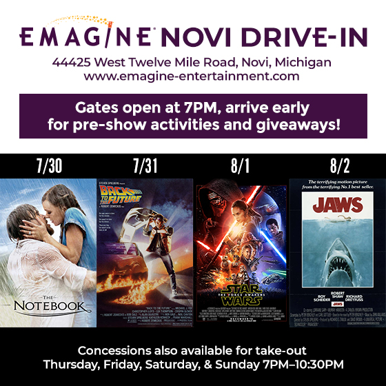 Emagine DriveIn features this week, 7/30 8/2 Twelve Mile Crossing
